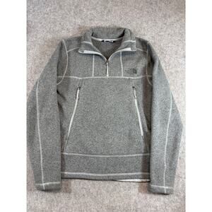 The North Face Gordon Lyons Sweater Mens Gray 1/4 Zip Fleece Pullover Cozy Small